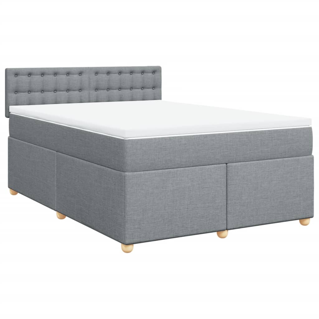 Sommier à lattes de lit avec matelas Gris clair 140x190cm Tissu - XIOS