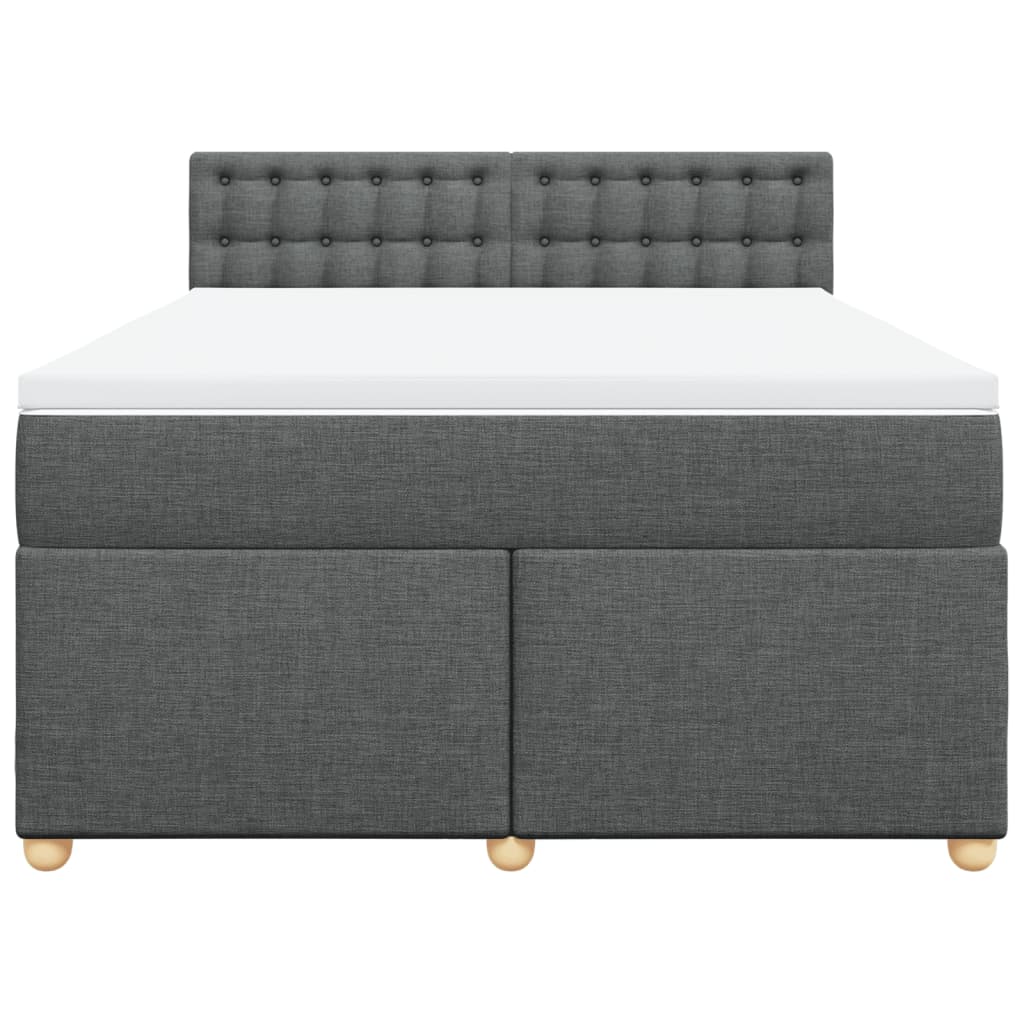Sommier à lattes de lit avec matelas Gris foncé 140x190cm Tissu - XIOS