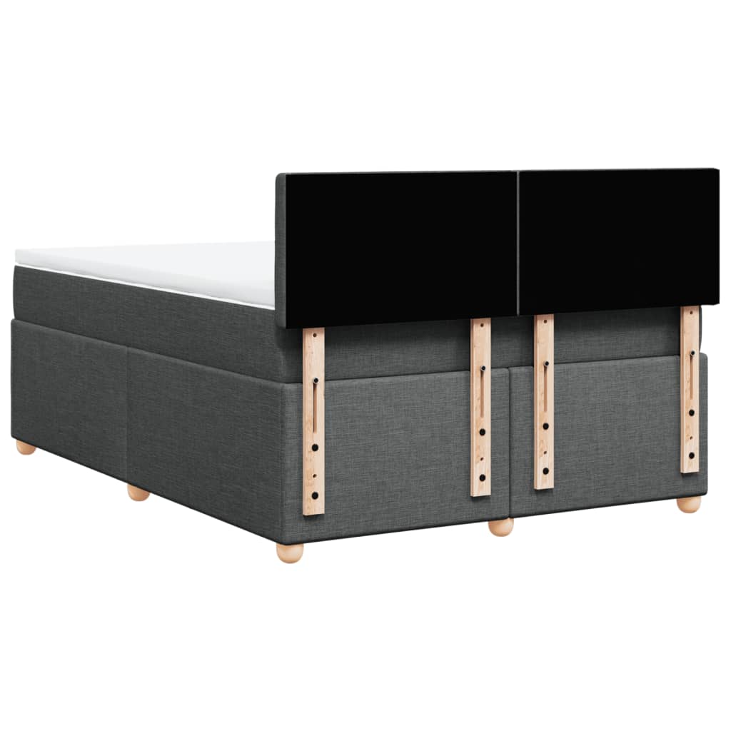 Sommier à lattes de lit avec matelas Gris foncé 140x190cm Tissu - XIOS