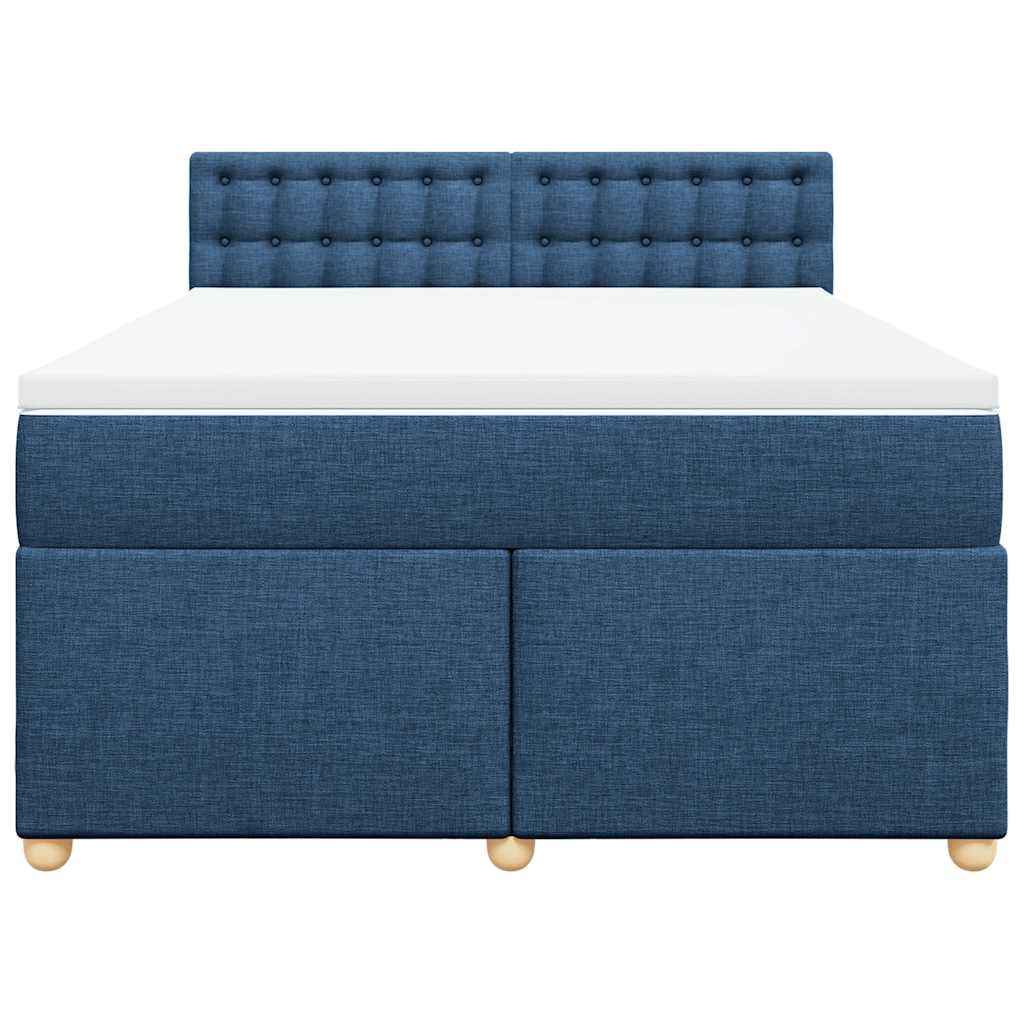 Sommier à lattes de lit avec matelas Bleu 140x190 cm Tissu - XIOS