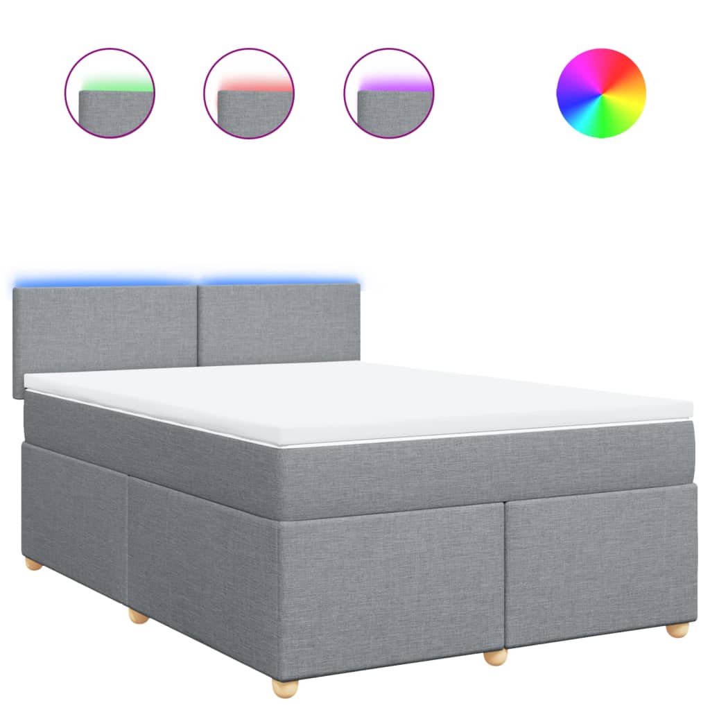 Sommier à lattes de lit avec matelas Gris clair 140x200cm Tissu - XIOS