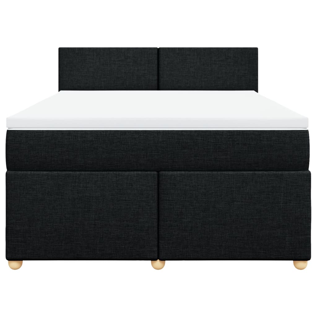 Sommier à lattes de lit avec matelas Noir 140x200 cm Tissu - XIOS