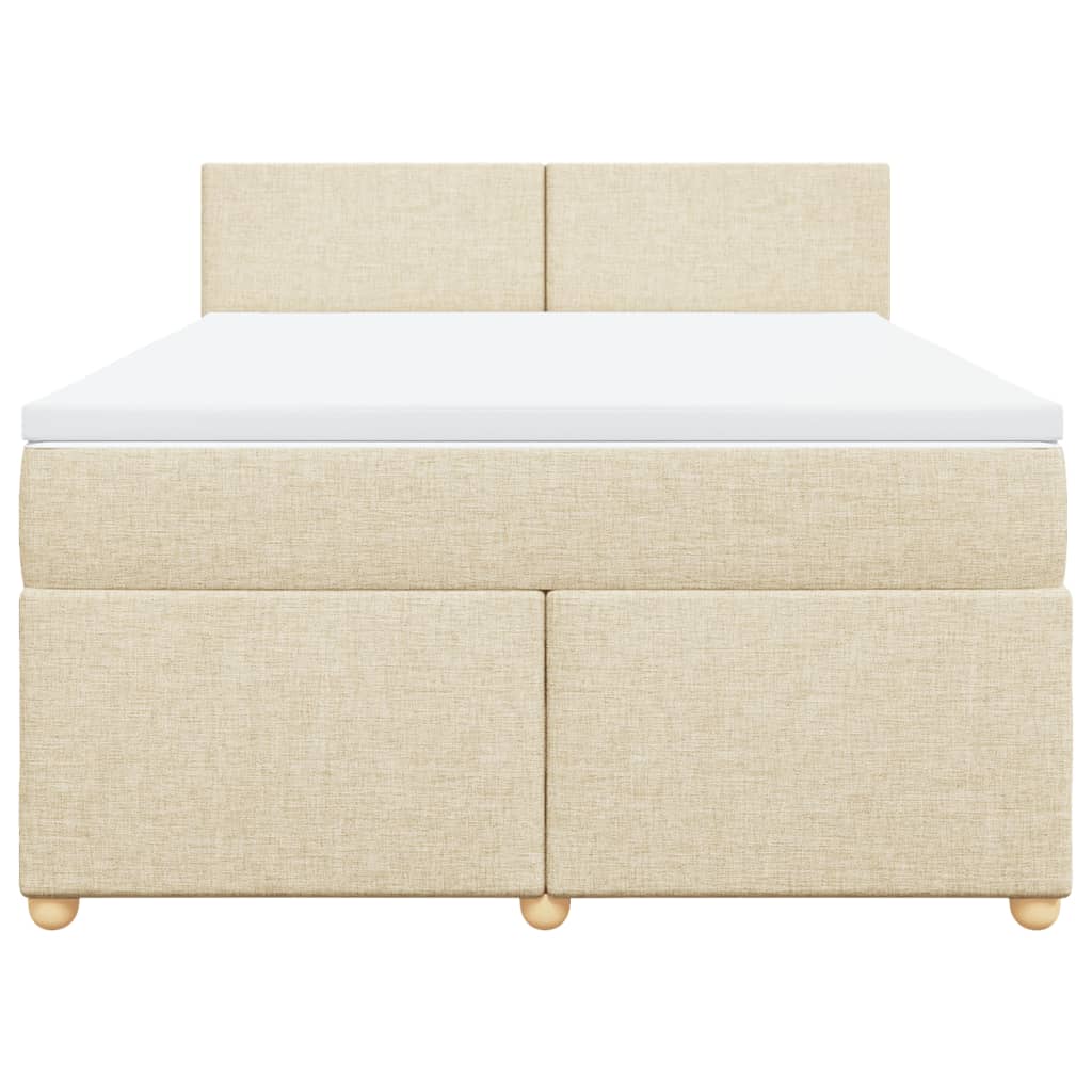 Sommier à lattes de lit avec matelas Crème 140x200 cm Tissu - XIOS