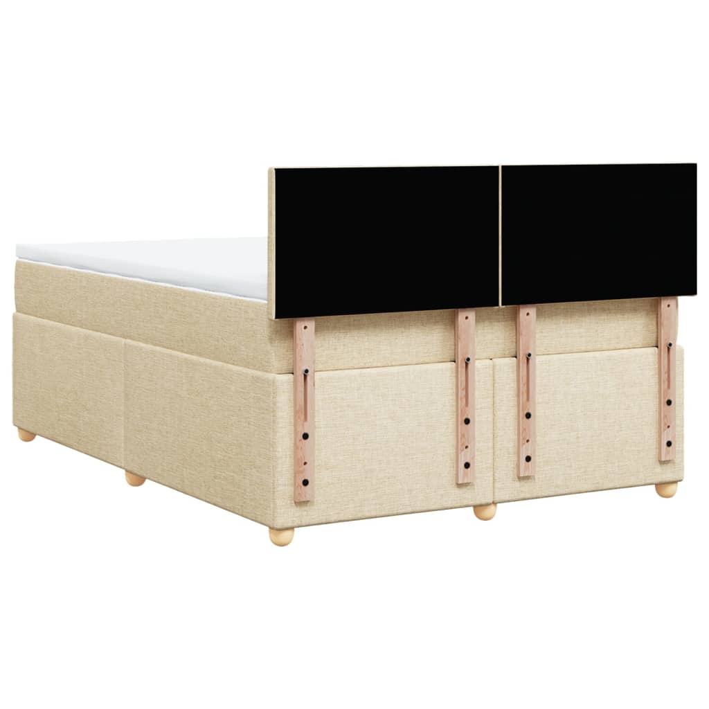 Sommier à lattes de lit avec matelas Crème 140x200 cm Tissu - XIOS