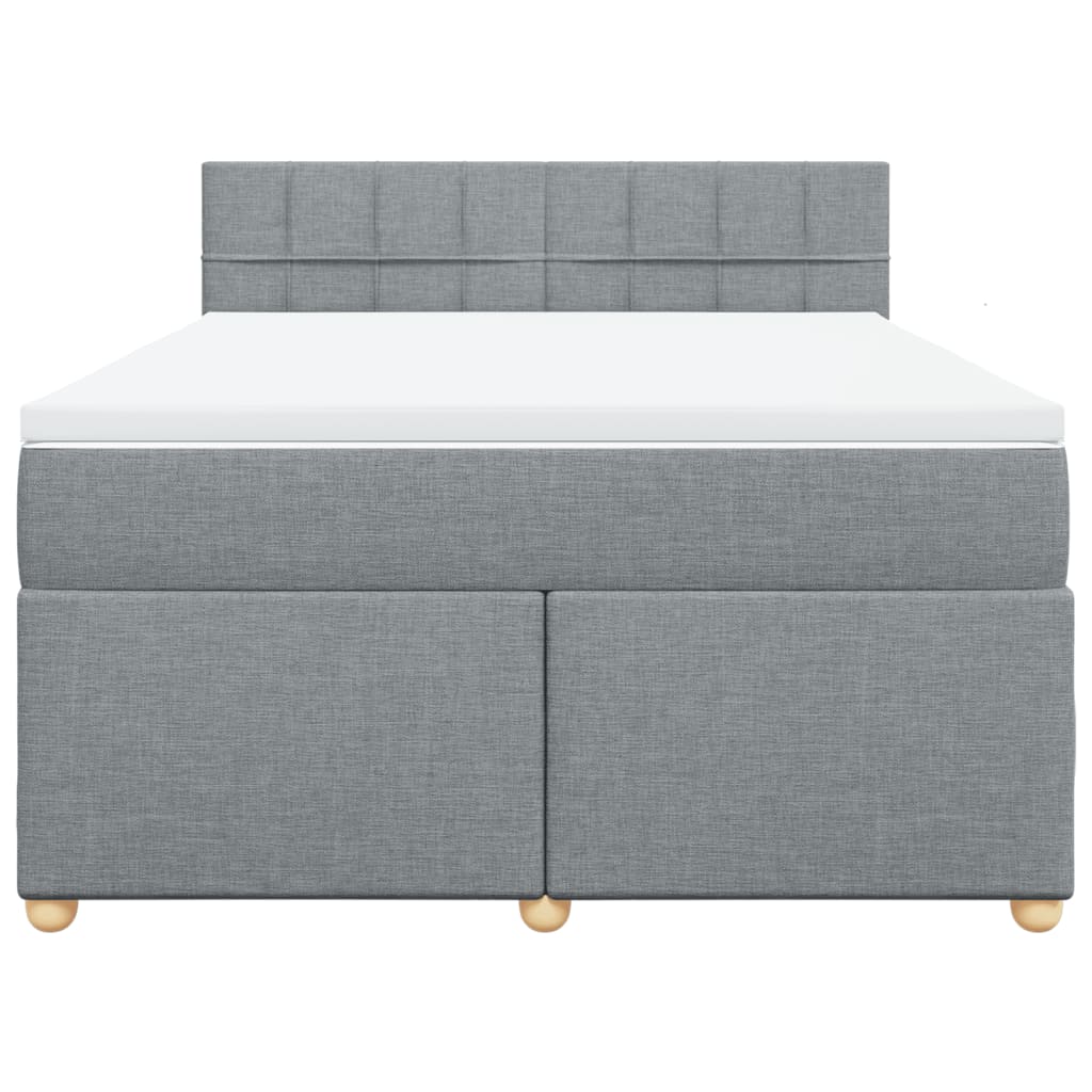 Sommier à lattes de lit avec matelas Gris clair 140x200cm Tissu - XIOS