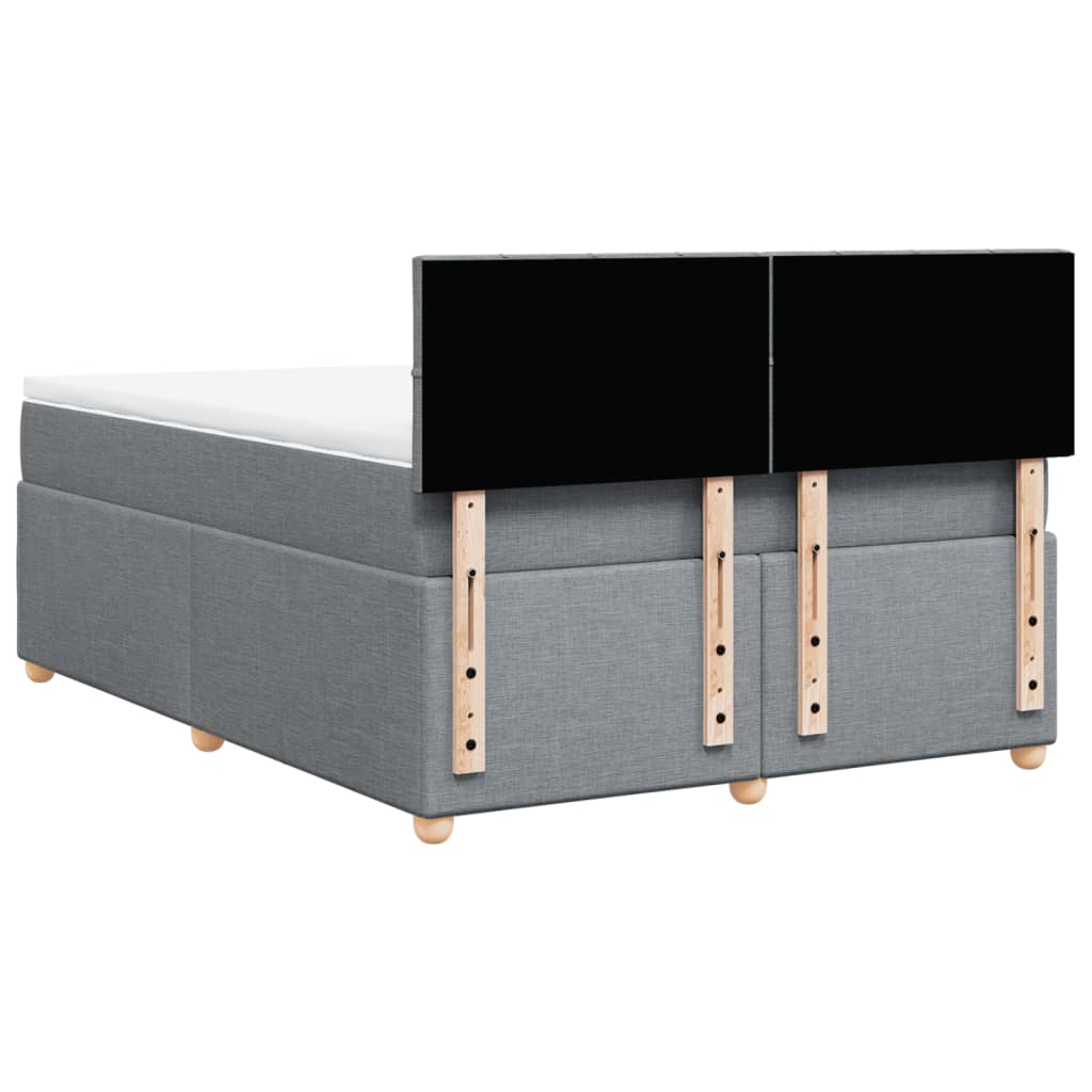 Sommier à lattes de lit avec matelas Gris clair 140x200cm Tissu - XIOS