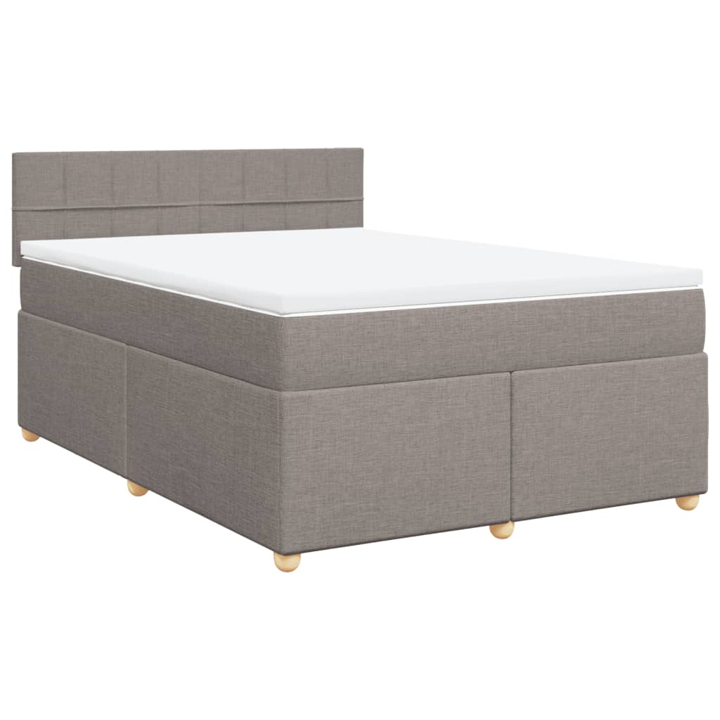 Sommier à lattes de lit avec matelas Taupe 140x200 cm Tissu - XIOS