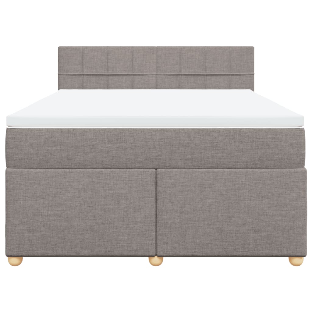 Sommier à lattes de lit avec matelas Taupe 140x200 cm Tissu - XIOS