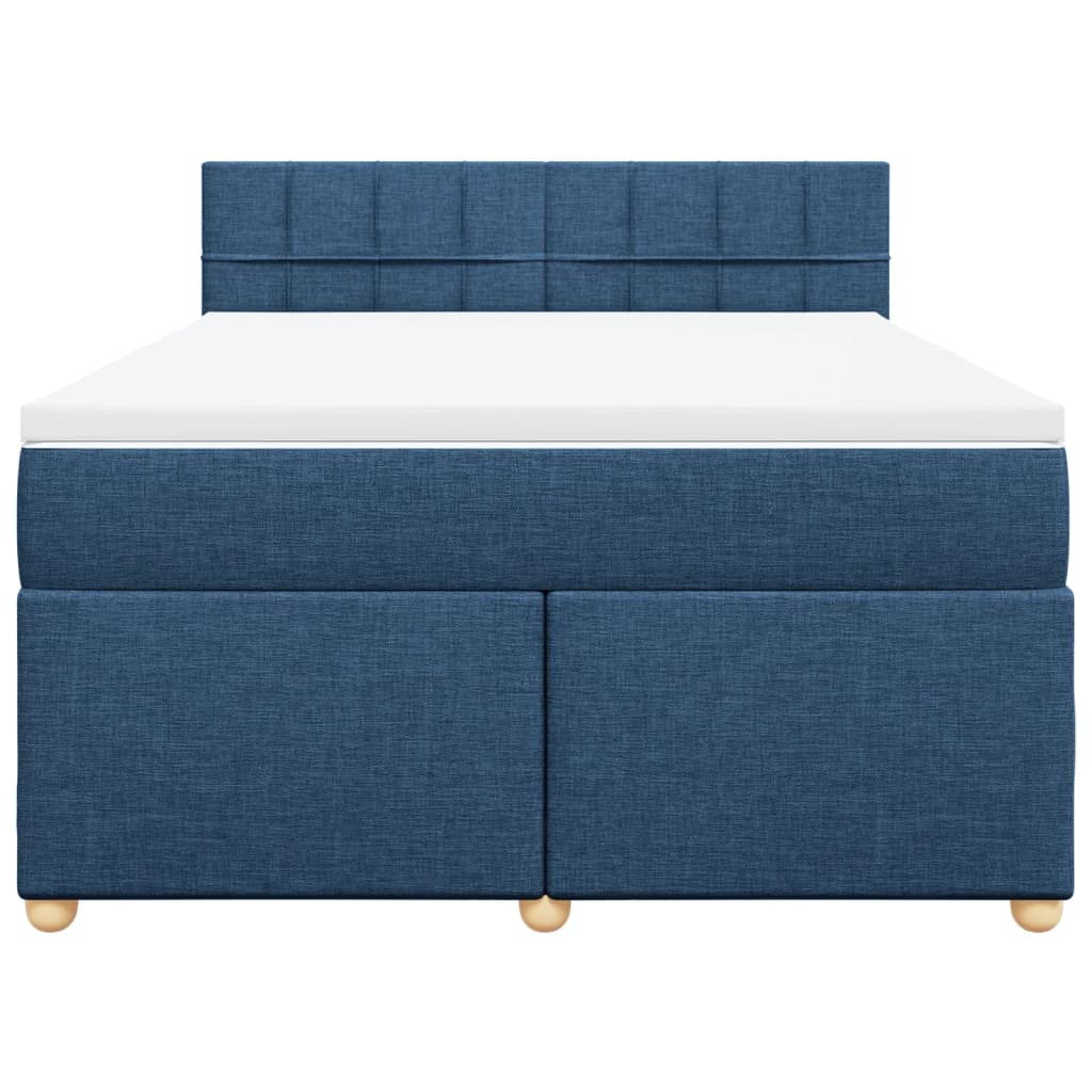Sommier à lattes de lit avec matelas Bleu 140x200 cm Tissu - XIOS