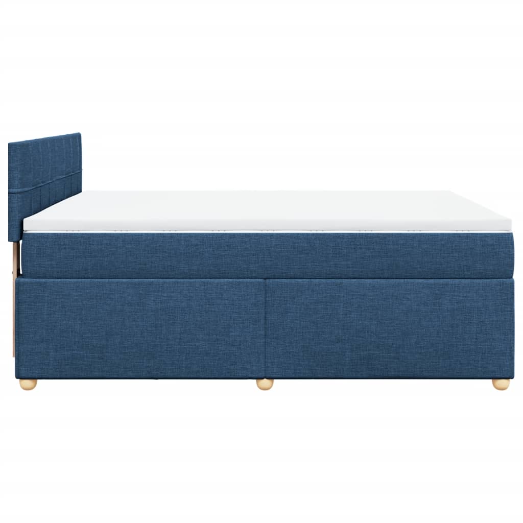 Sommier à lattes de lit avec matelas Bleu 140x200 cm Tissu - XIOS