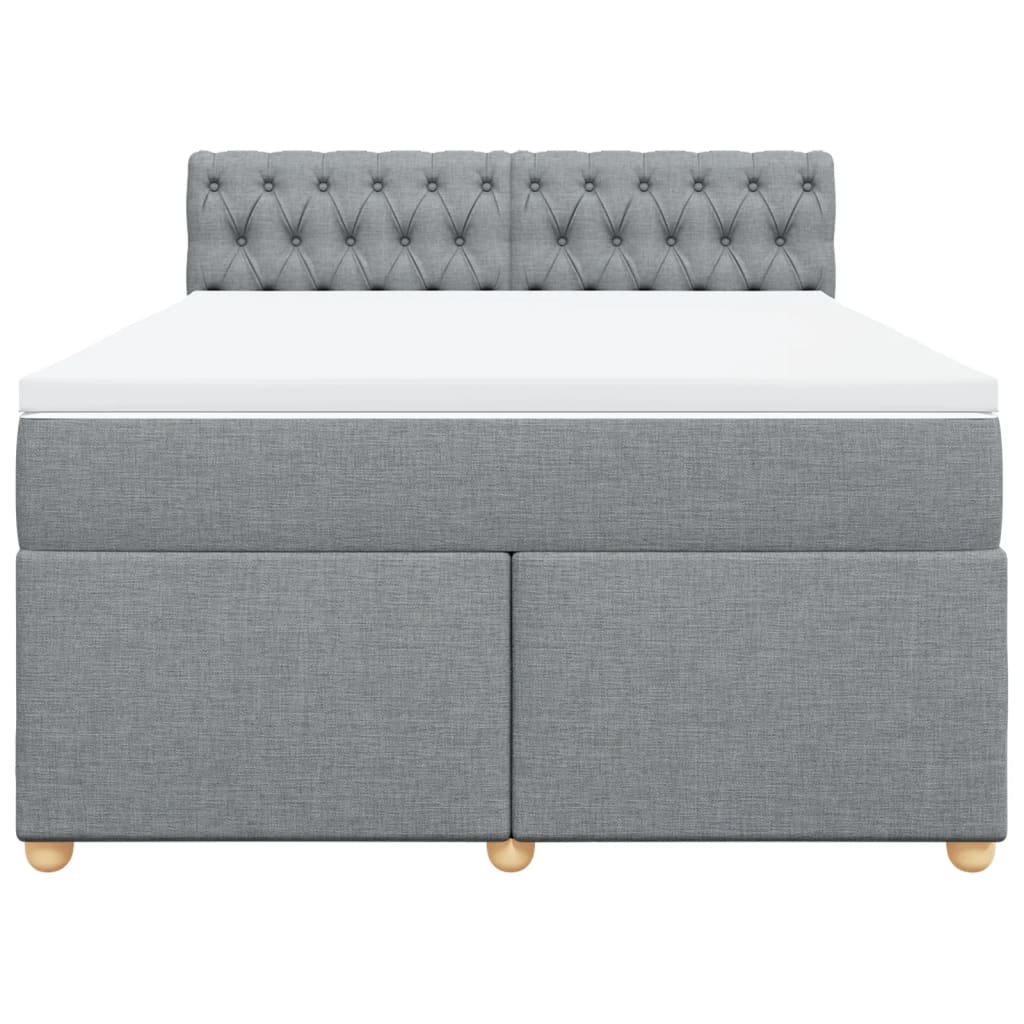 Sommier à lattes de lit avec matelas Gris clair 140x200cm Tissu - XIOS
