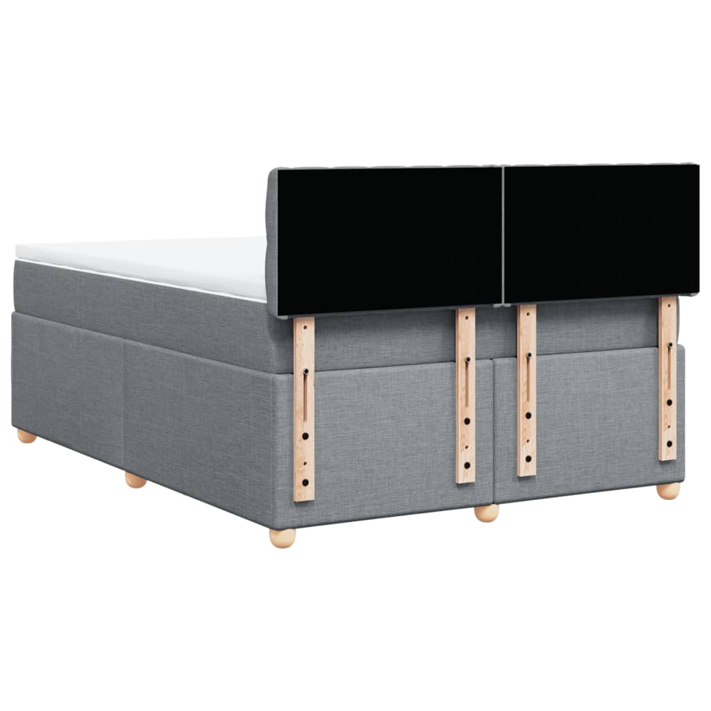 Sommier à lattes de lit avec matelas Gris clair 140x200cm Tissu - XIOS