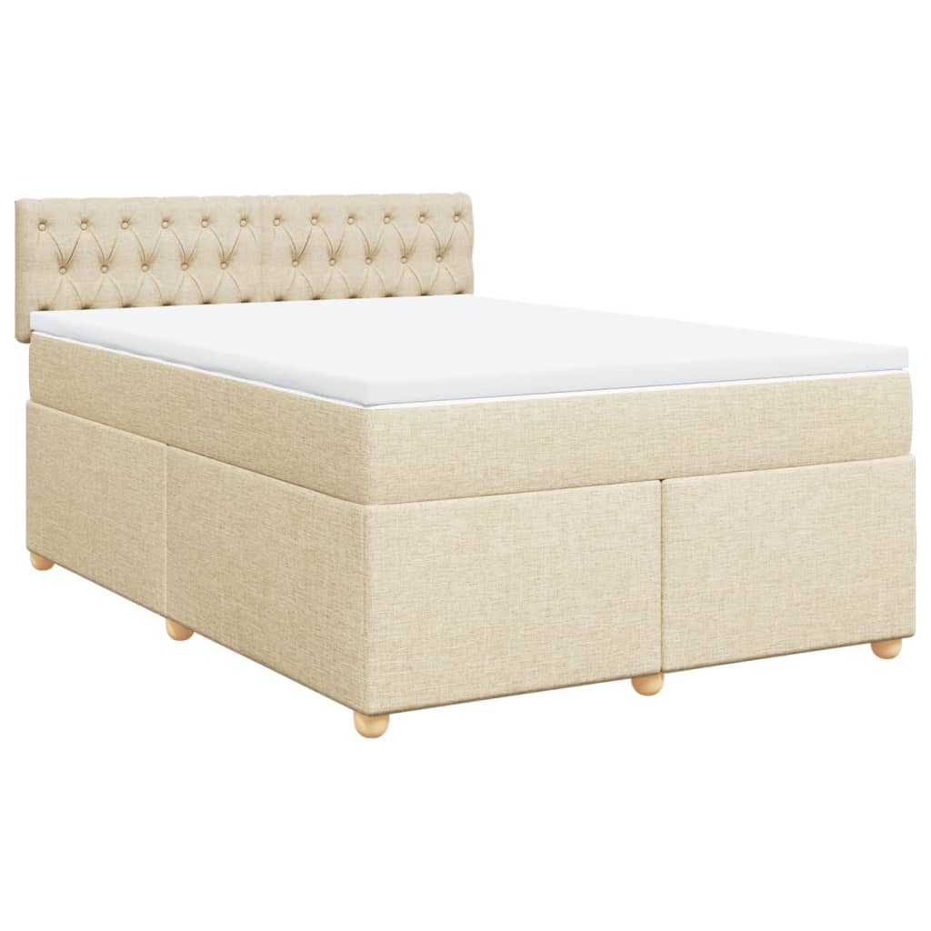 Sommier à lattes de lit avec matelas Crème 140x200 cm Tissu - XIOS
