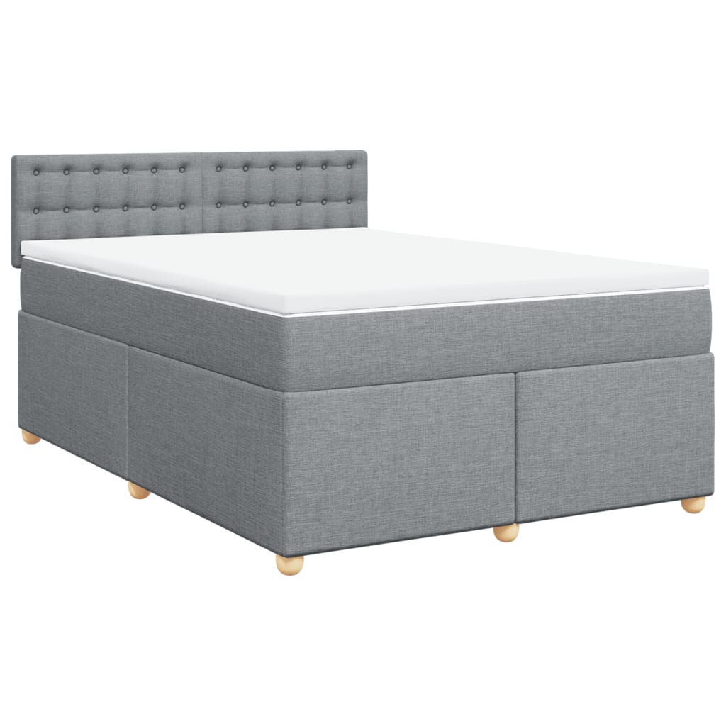 Sommier à lattes de lit avec matelas Gris clair 140x200cm Tissu - XIOS