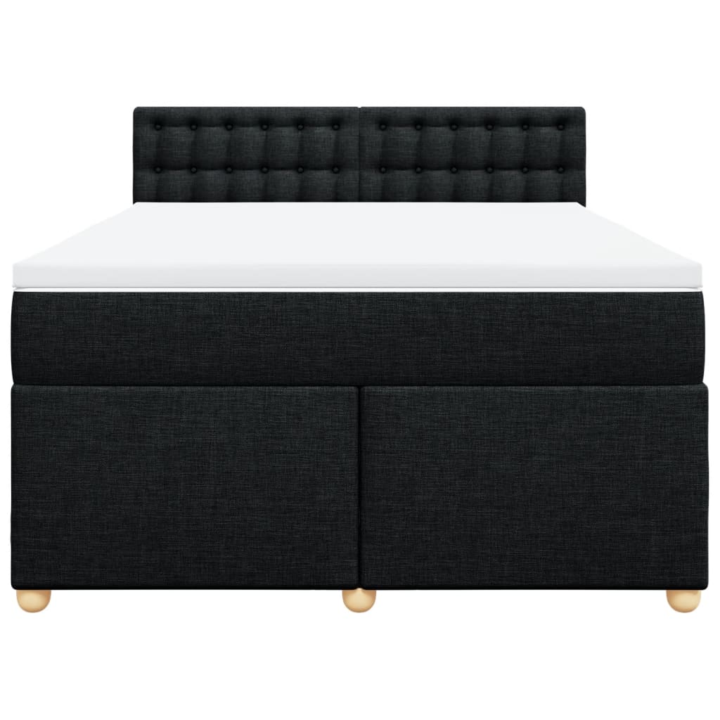 Sommier à lattes de lit avec matelas Noir 140x200 cm Tissu - XIOS