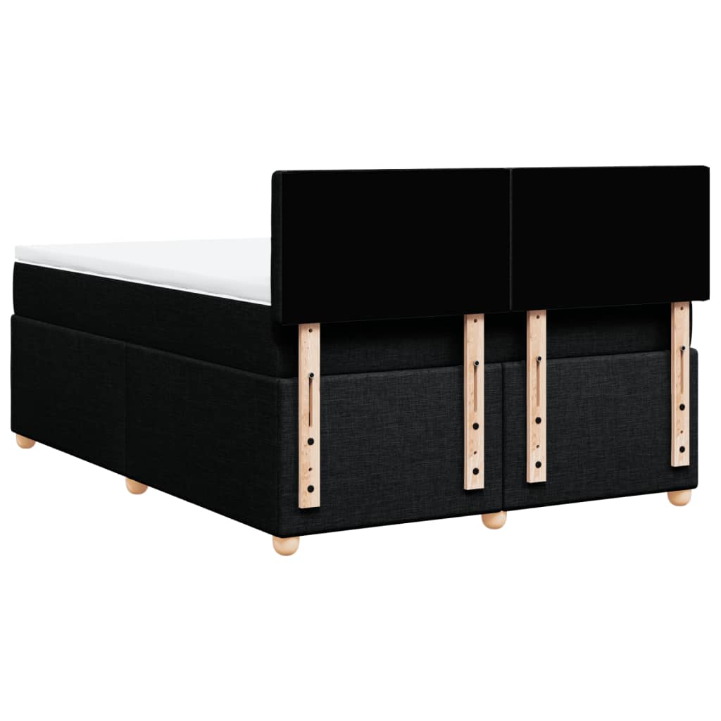 Sommier à lattes de lit avec matelas Noir 140x200 cm Tissu - XIOS