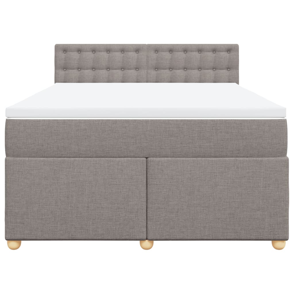 Sommier à lattes de lit avec matelas Taupe 140x200 cm Tissu - XIOS