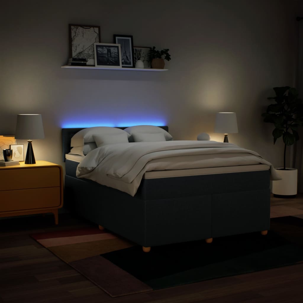 Sommier à lattes de lit avec matelas Bleu 140x200 cm Tissu - XIOS