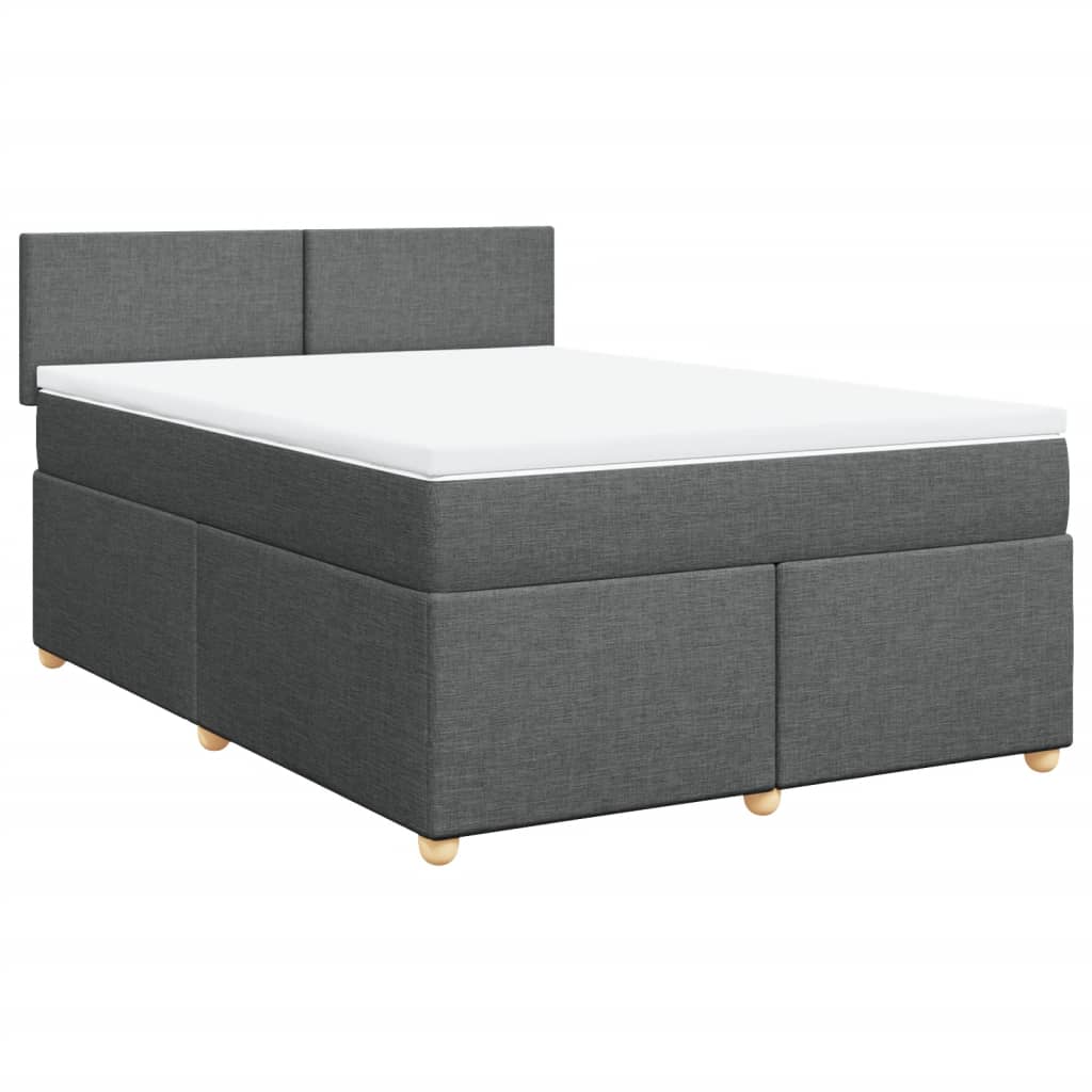 Sommier à lattes de lit avec matelas Gris foncé 160x200cm Tissu - XIOS