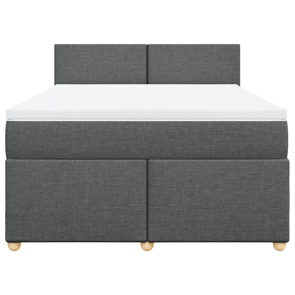 Sommier à lattes de lit avec matelas Gris foncé 160x200cm Tissu - XIOS