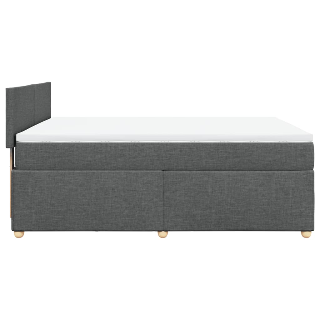 Sommier à lattes de lit avec matelas Gris foncé 160x200cm Tissu - XIOS