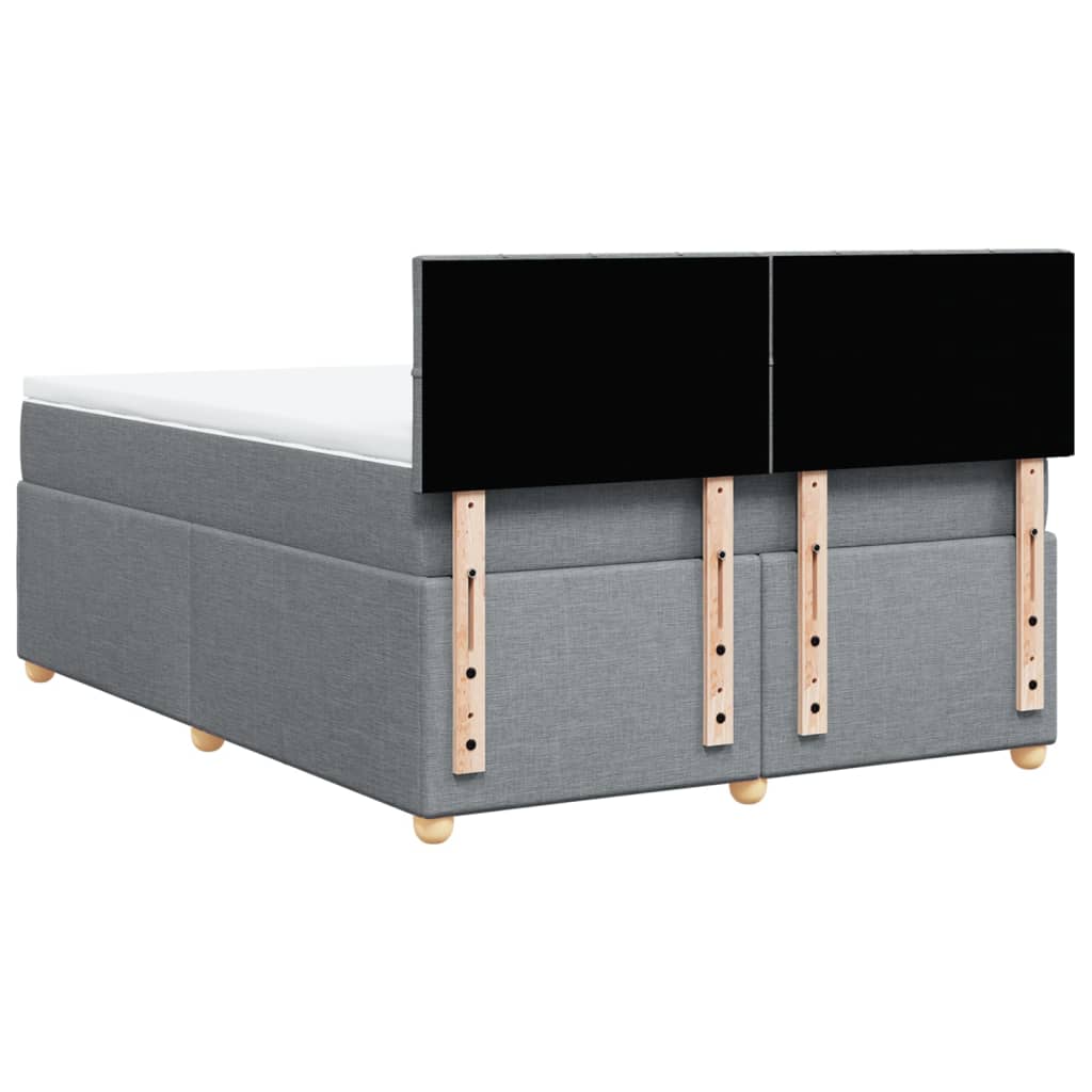 Sommier à lattes de lit avec matelas Gris clair 160x200cm Tissu - XIOS