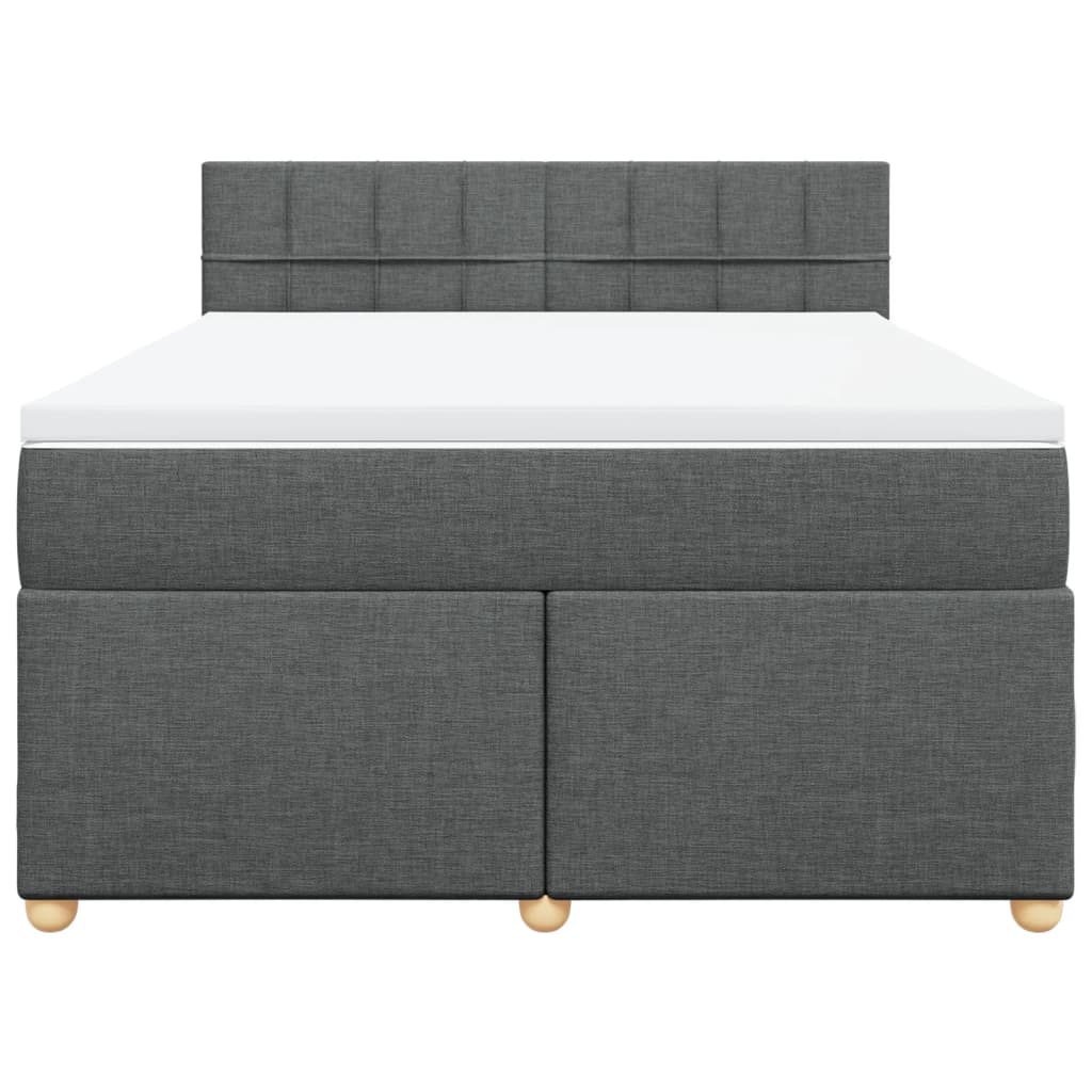 Sommier à lattes de lit avec matelas Gris foncé 160x200cm Tissu - XIOS