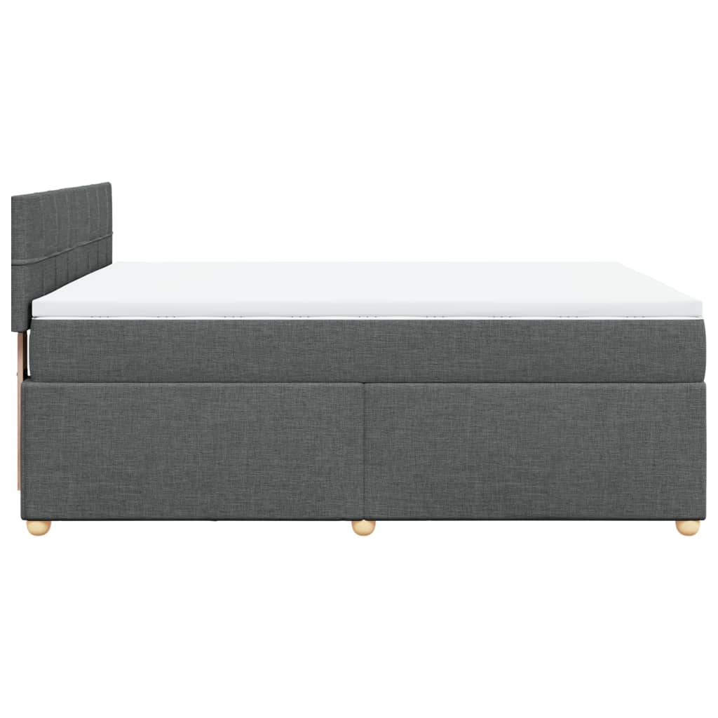 Sommier à lattes de lit avec matelas Gris foncé 160x200cm Tissu - XIOS