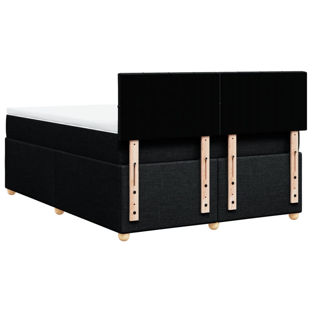 Sommier à lattes de lit avec matelas Noir 160x200 cm Tissu - XIOS