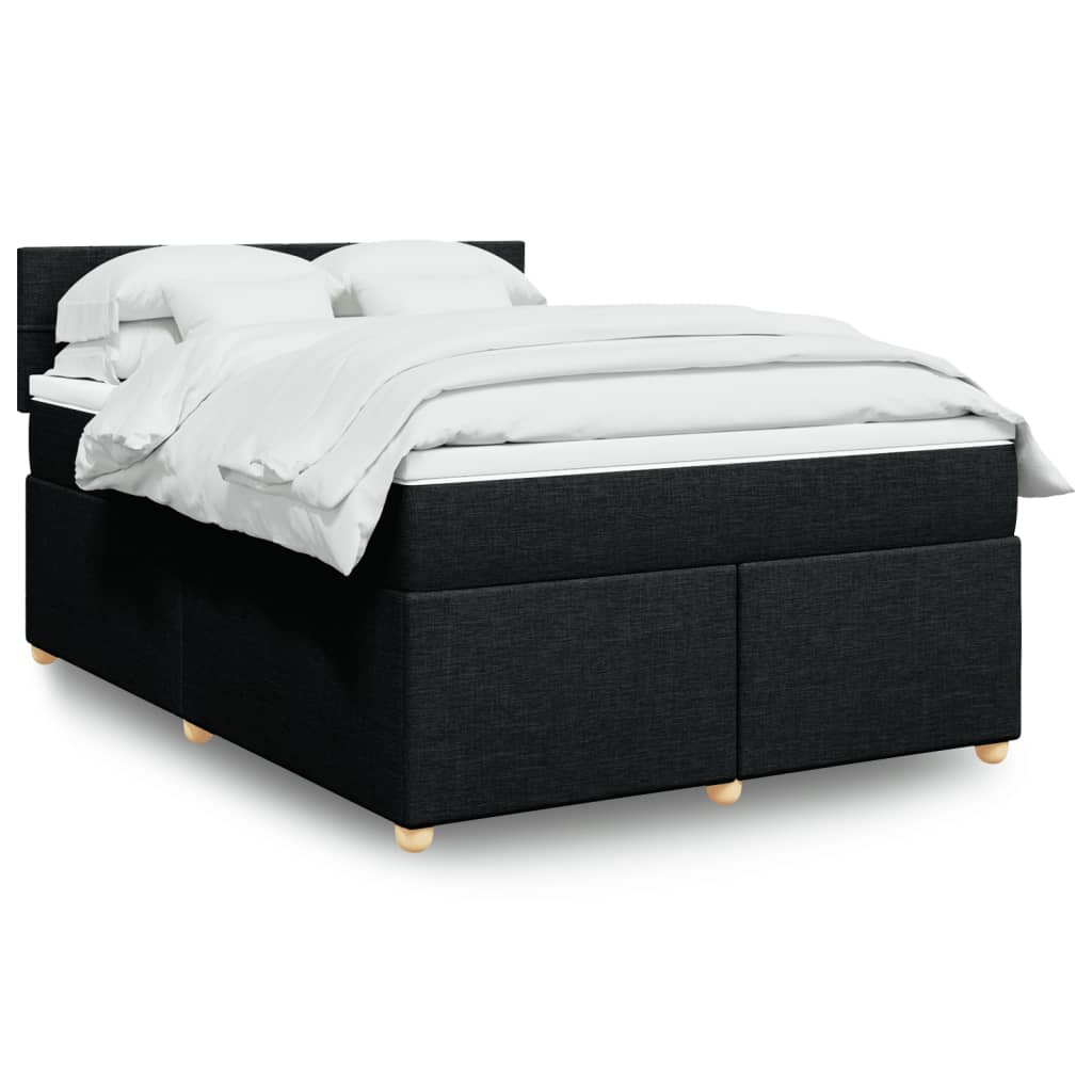 Sommier à lattes de lit avec matelas Noir 160x200 cm Tissu - XIOS