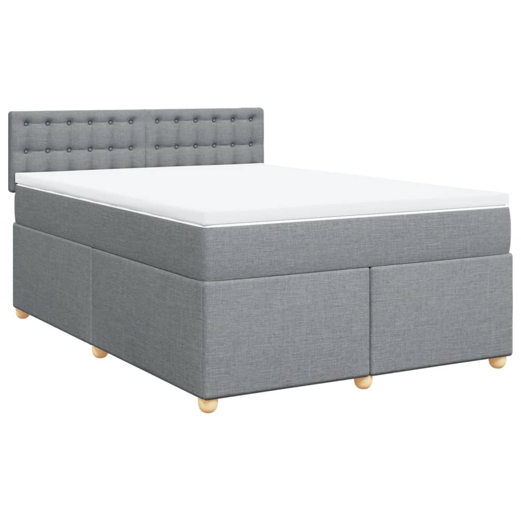 Sommier à lattes de lit avec matelas Gris clair 160x200cm Tissu - XIOS