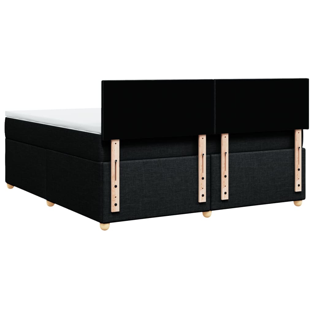 Sommier à lattes de lit avec matelas Noir 180x200 cm Tissu - XIOS