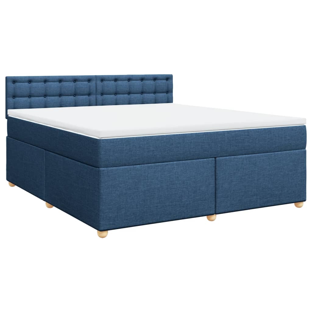 Sommier à lattes de lit avec matelas Bleu 180x200 cm Tissu - XIOS
