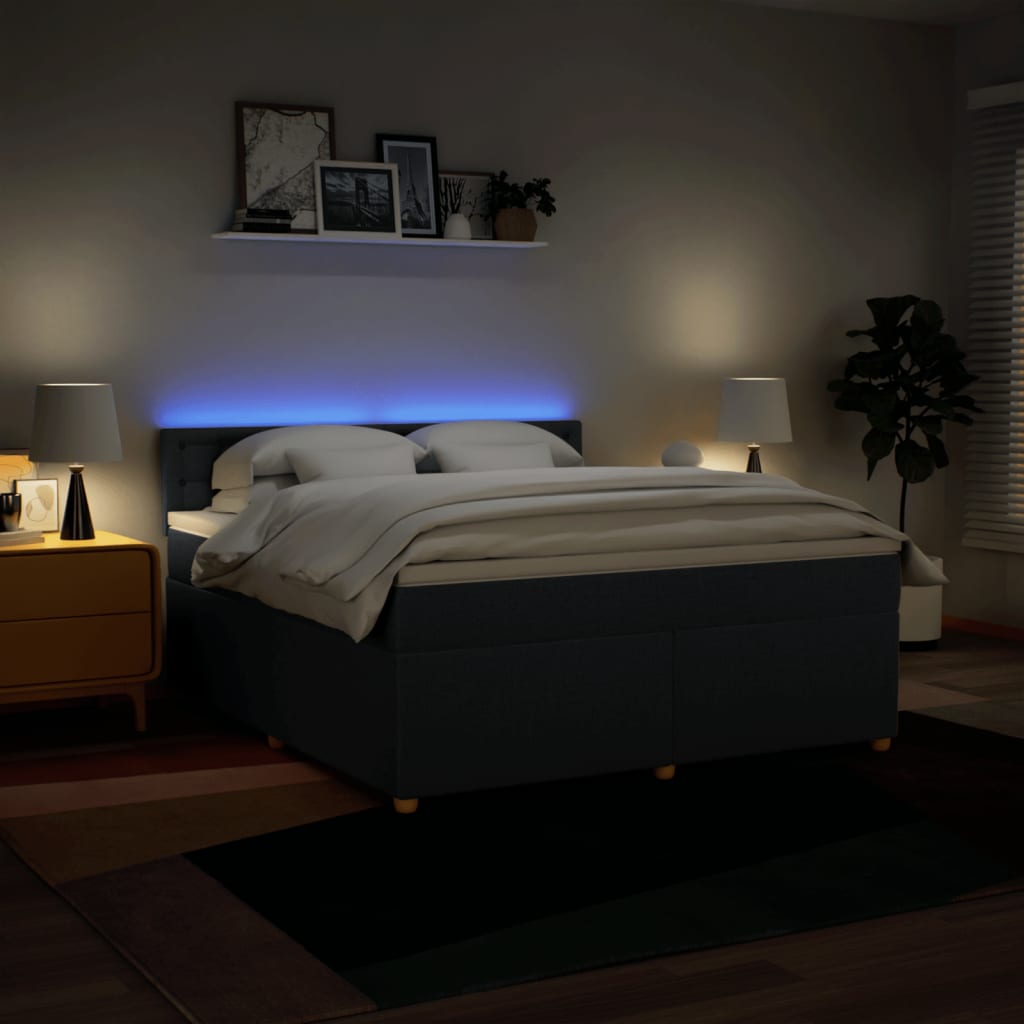 Sommier à lattes de lit avec matelas Bleu 180x200 cm Tissu - XIOS