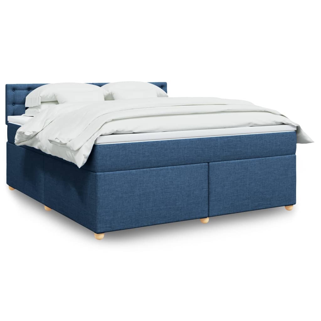 Sommier à lattes de lit avec matelas Bleu 180x200 cm Tissu - XIOS