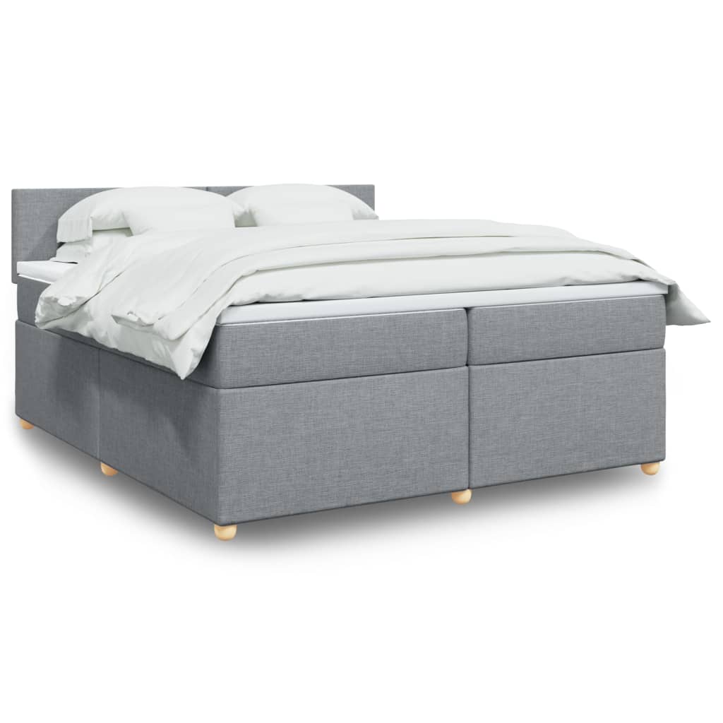 Sommier à lattes de lit avec matelas Gris clair 200x200cm Tissu - XIOS