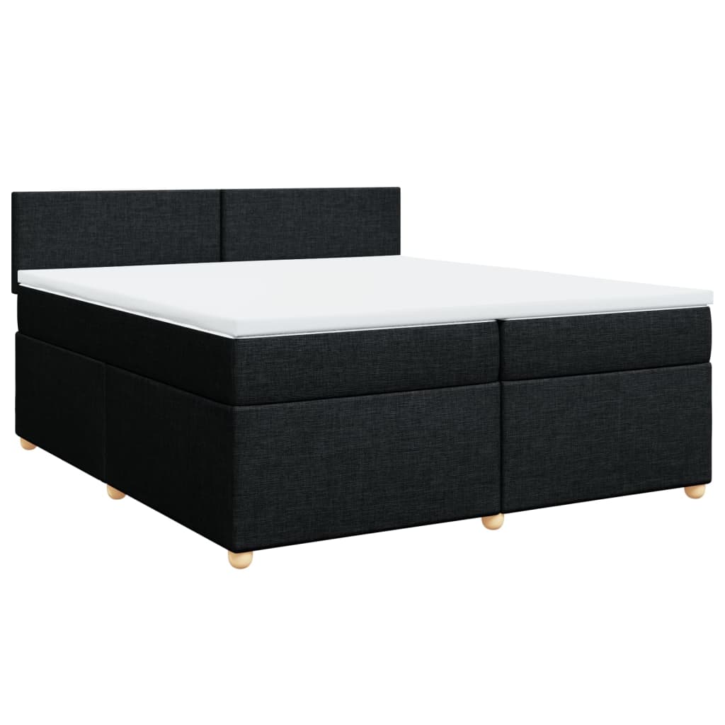 Sommier à lattes de lit avec matelas Noir 200x200 cm Tissu - XIOS