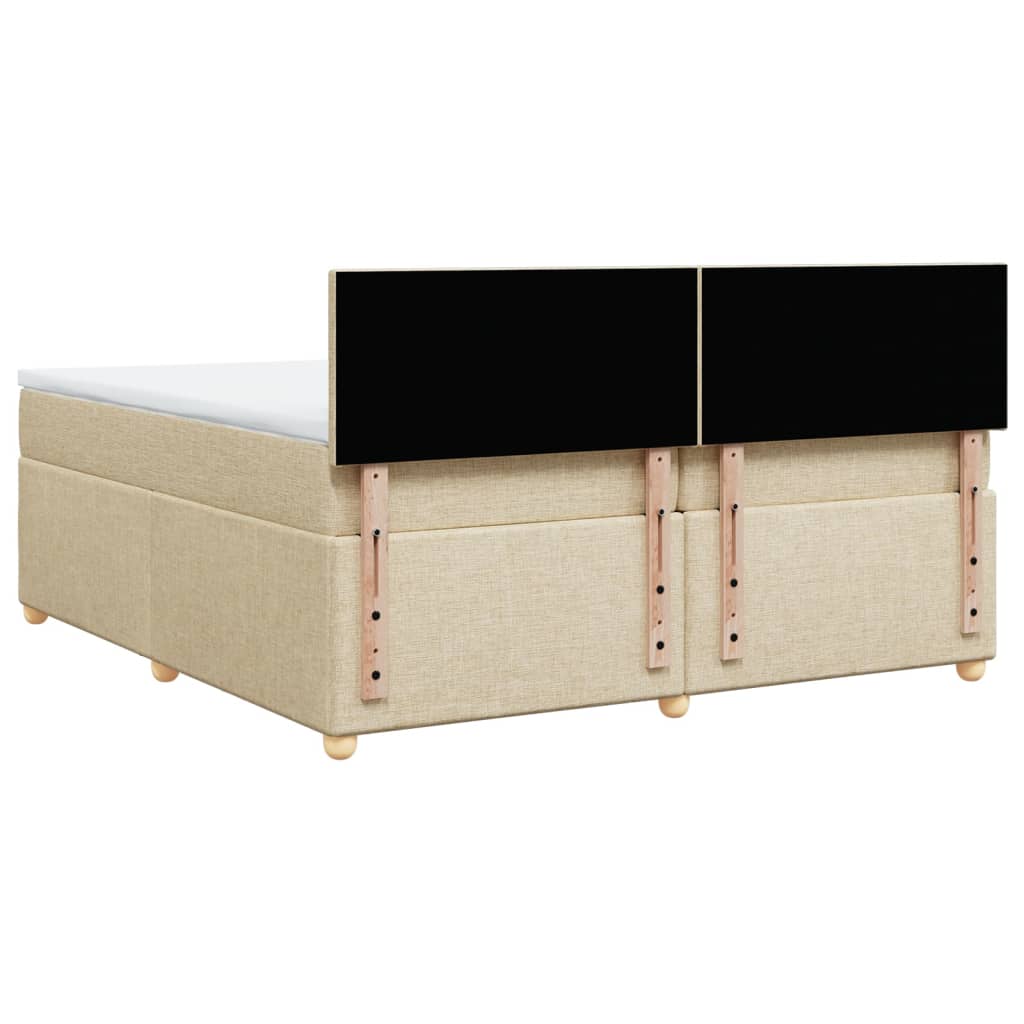 Sommier à lattes de lit avec matelas Crème 200x200 cm Tissu - XIOS