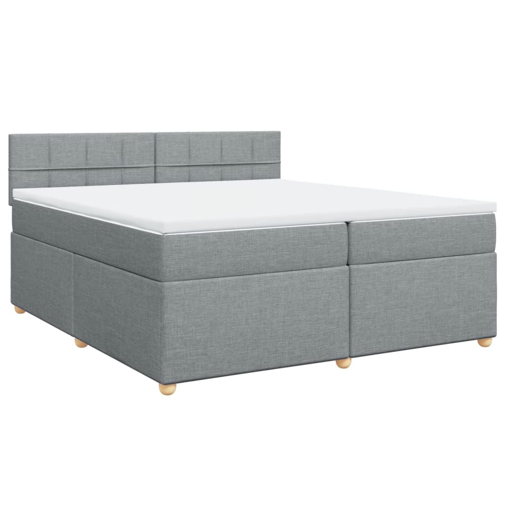 Sommier à lattes de lit avec matelas Gris clair 200x200cm Tissu - XIOS