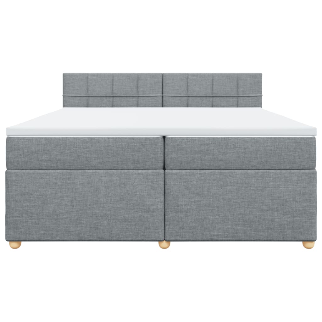 Sommier à lattes de lit avec matelas Gris clair 200x200cm Tissu - XIOS