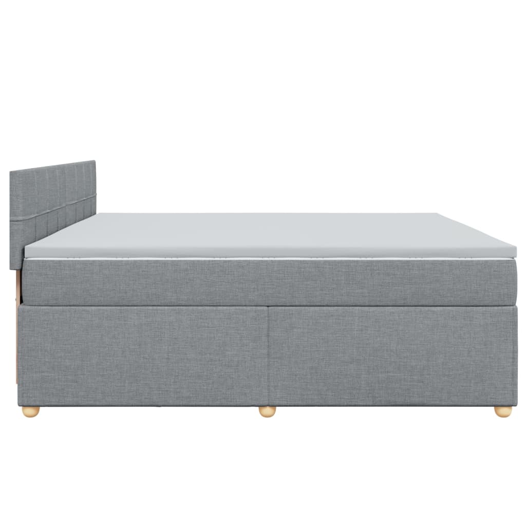 Sommier à lattes de lit avec matelas Gris clair 200x200cm Tissu - XIOS