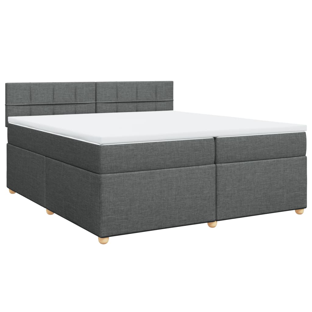 Sommier à lattes de lit avec matelas Gris foncé 200x200cm Tissu - XIOS