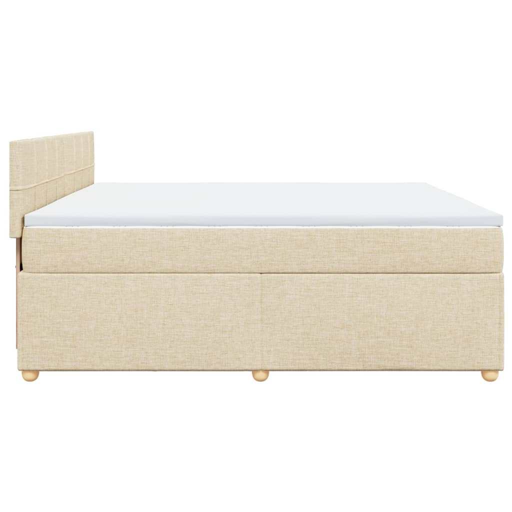 Sommier à lattes de lit avec matelas Crème 200x200 cm Tissu - XIOS