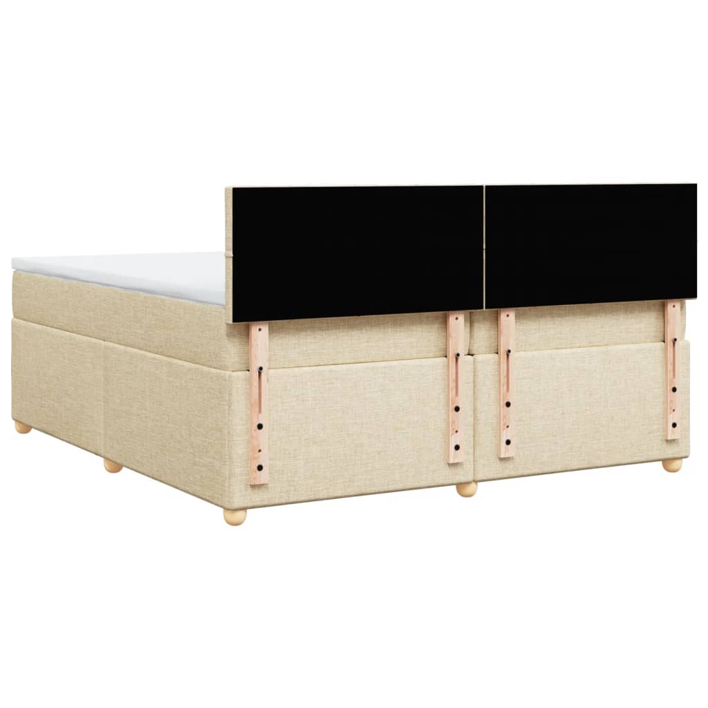 Sommier à lattes de lit avec matelas Crème 200x200 cm Tissu - XIOS