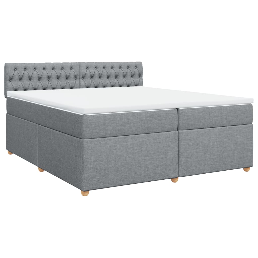 Sommier à lattes de lit avec matelas Gris clair 200x200cm Tissu - XIOS