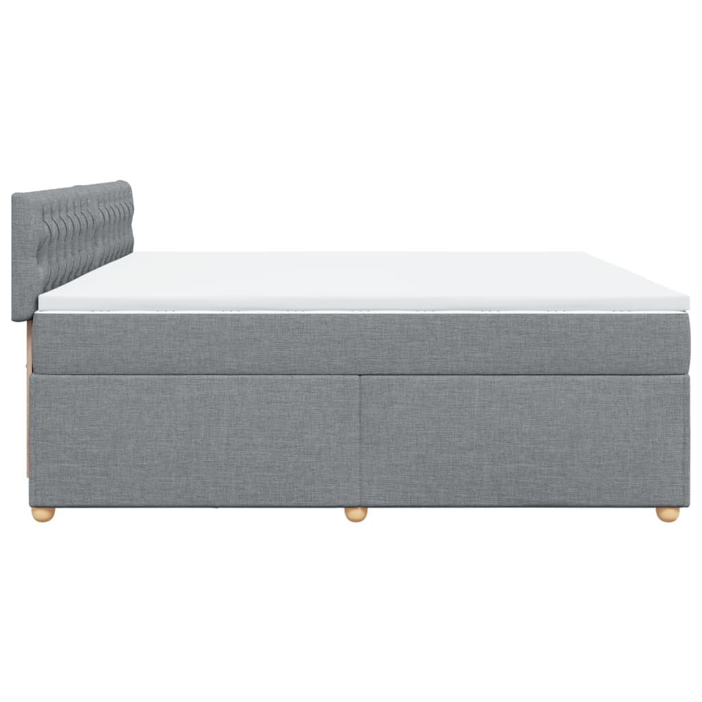 Sommier à lattes de lit avec matelas Gris clair 200x200cm Tissu - XIOS