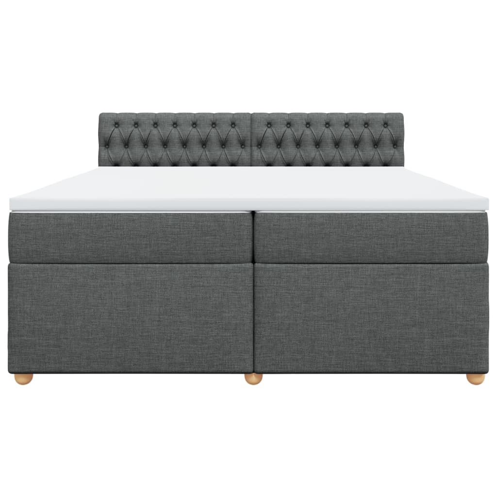 Sommier à lattes de lit avec matelas Gris foncé 200x200cm Tissu - XIOS