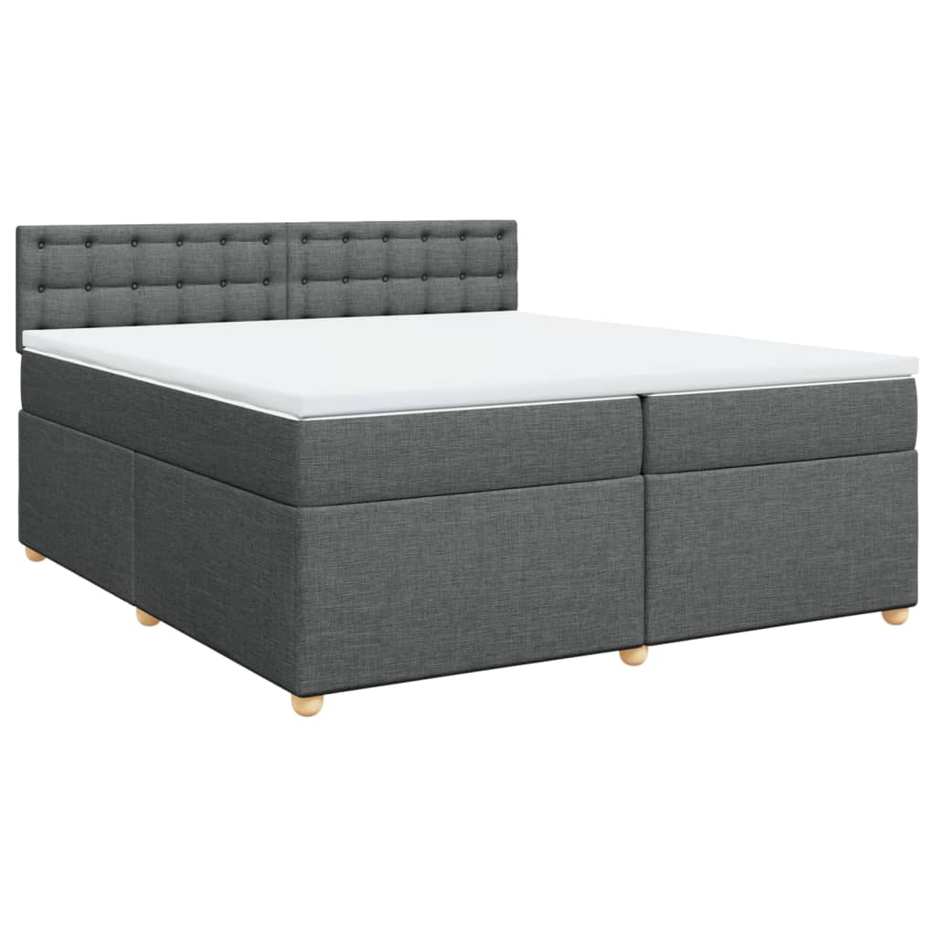 Sommier à lattes de lit avec matelas Gris foncé 200x200cm Tissu - XIOS