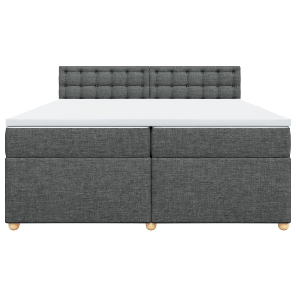 Sommier à lattes de lit avec matelas Gris foncé 200x200cm Tissu - XIOS