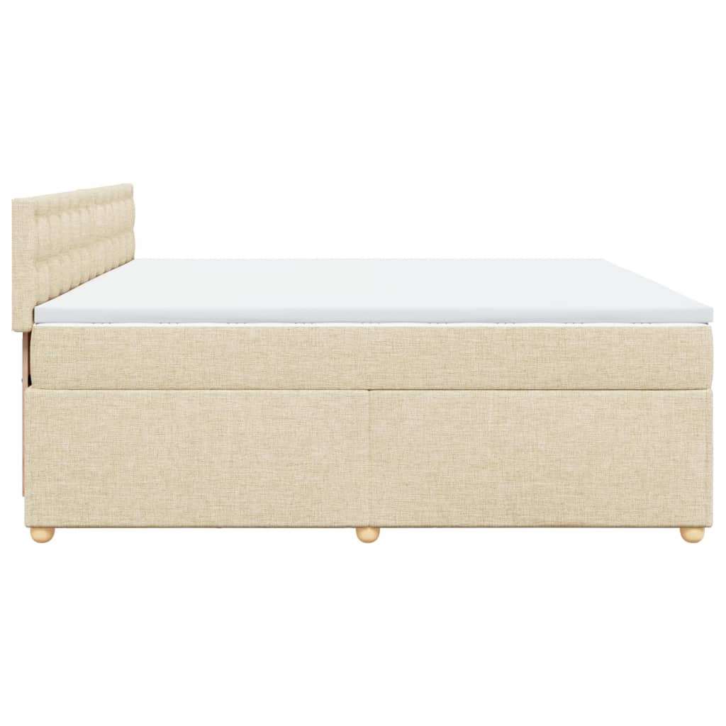 Sommier à lattes de lit avec matelas Crème 200x200 cm Tissu - XIOS